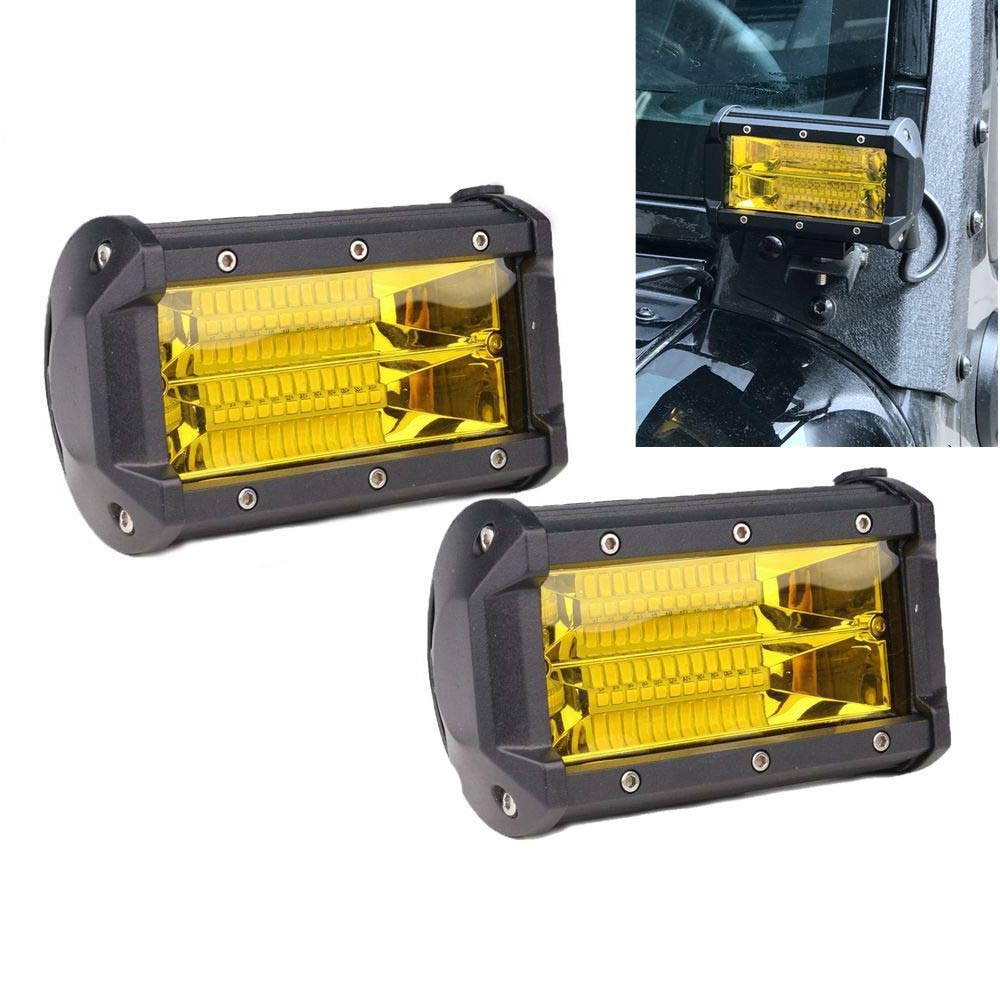 Pair 5 inch LED Light Bar - Amber