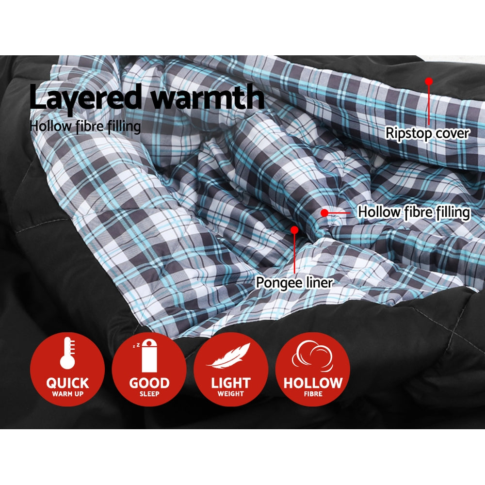 Double Sleeping Bag with Pillows