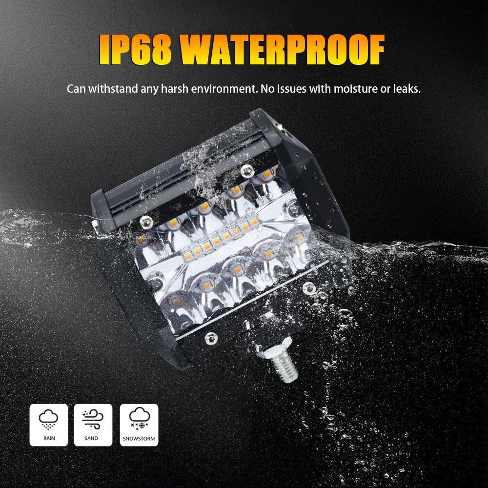 4 Inch Multifunction LED Light Bar - Amber/White Flash