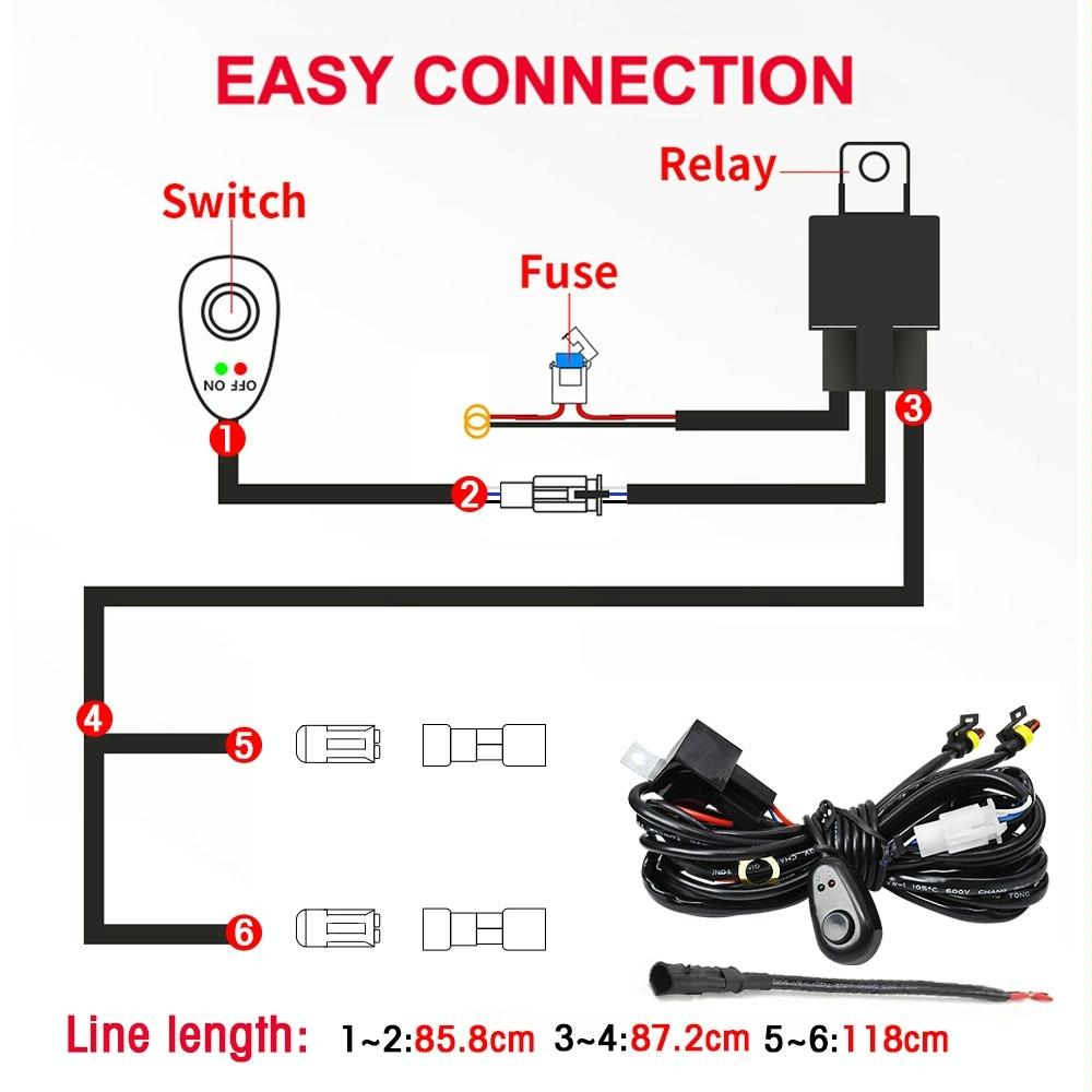 Pair LED Work Light with Wiring Kit - Square