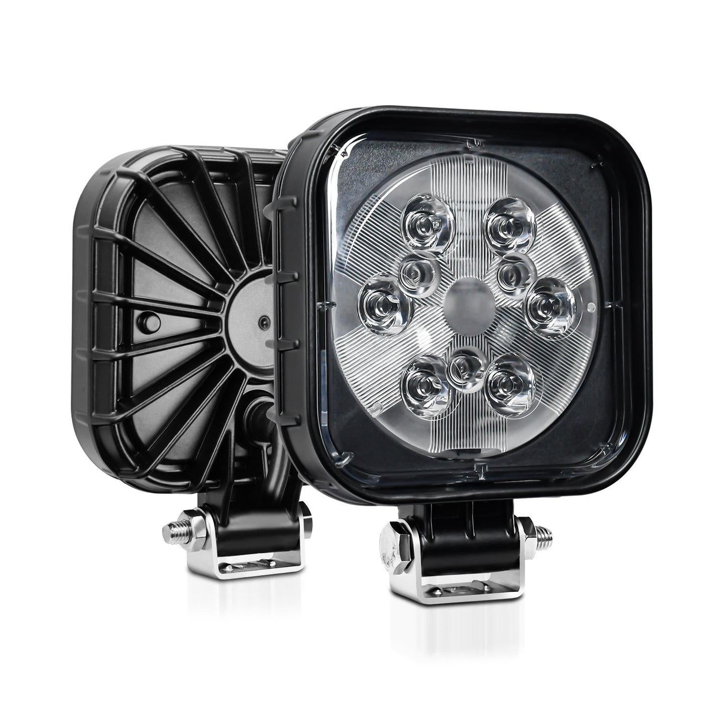 Pair LED Work Light with Wiring Kit - Square