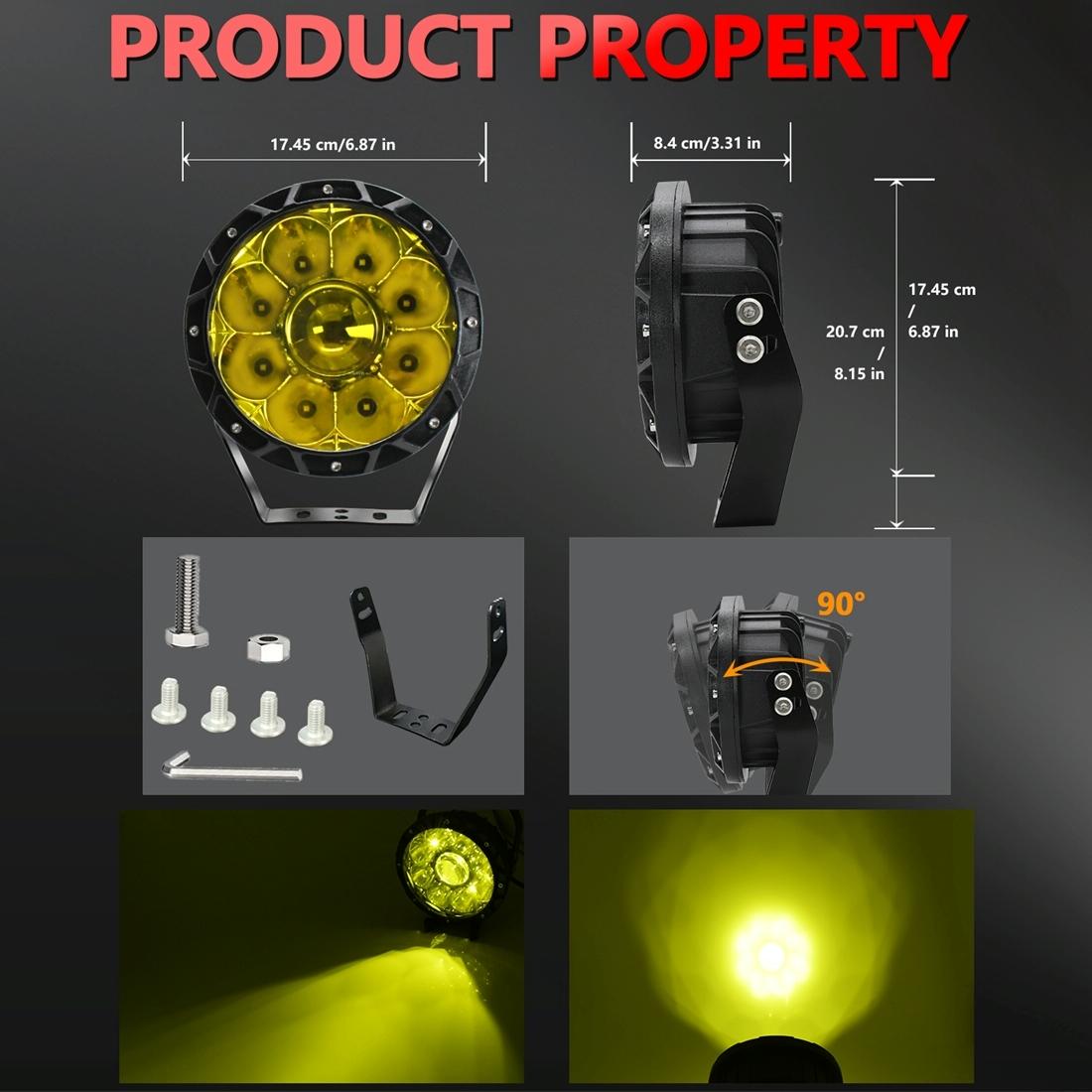 7 inch Work Light - Yellow