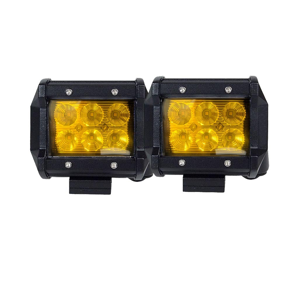 Pair 4 inch CREE LED Light Bar - Amber