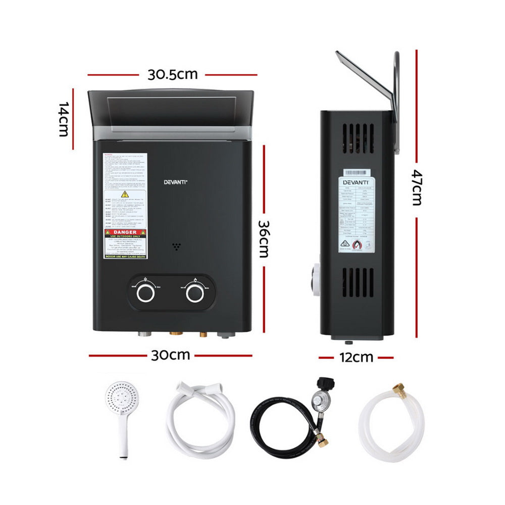 Devanti Portable Gas Water Heater with Shower