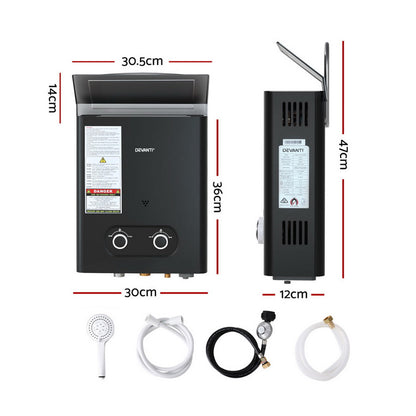 Devanti Portable Gas Water Heater with Shower