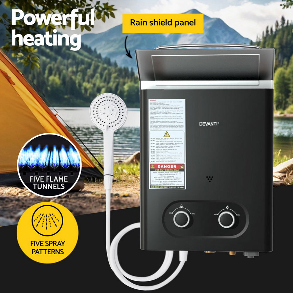 Devanti Portable Gas Water Heater with Shower