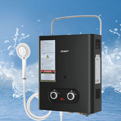 Devanti Portable Gas Water Heater with Shower