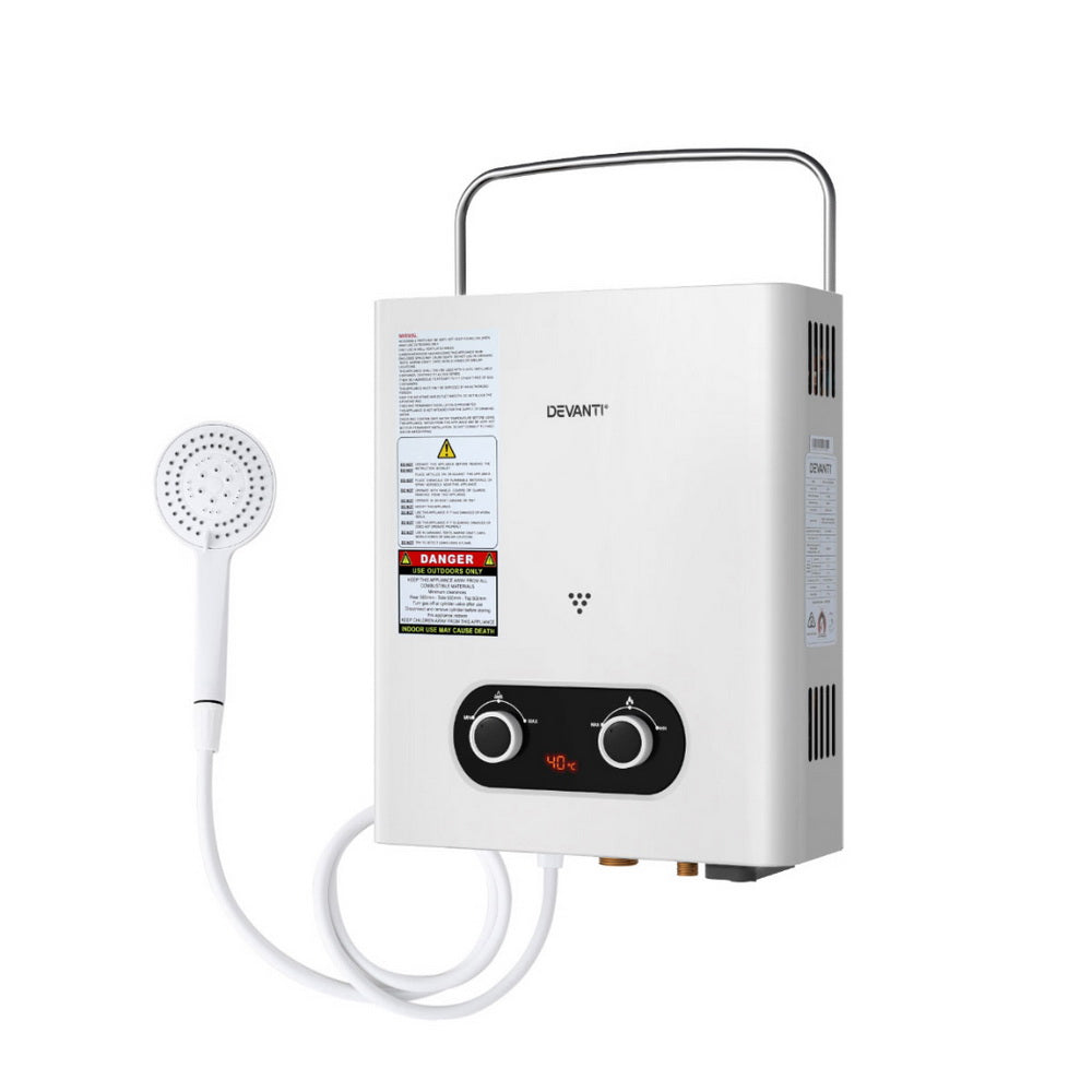 Devanti Portable Gas Water Heater with Shower
