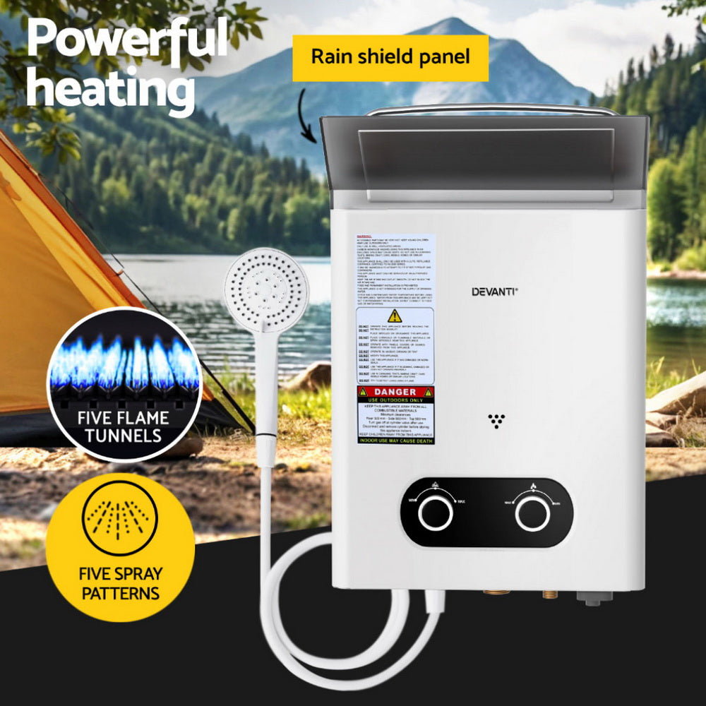 Devanti Portable Gas Water Heater with Shower
