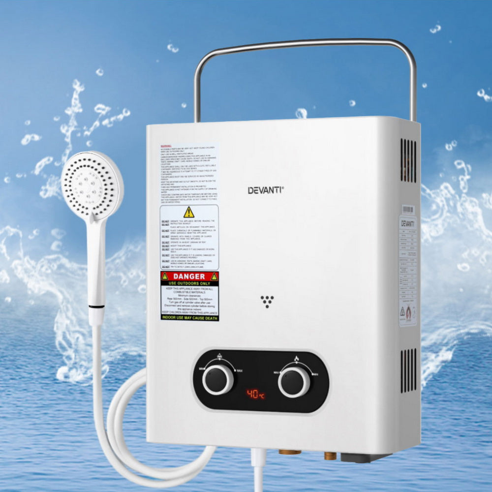 Devanti Portable Gas Water Heater with Shower