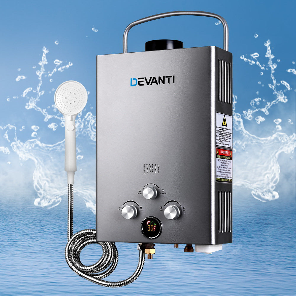 Devanti Portable Gas Water Heater with 8L/Min Pump