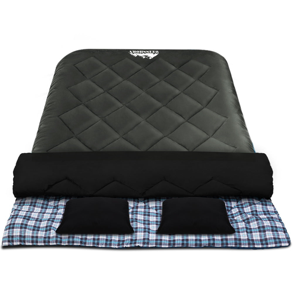 Double Sleeping Bag with Pillows