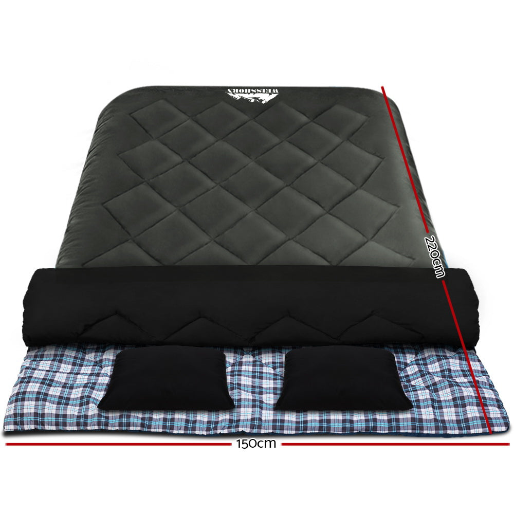 Double Sleeping Bag with Pillows