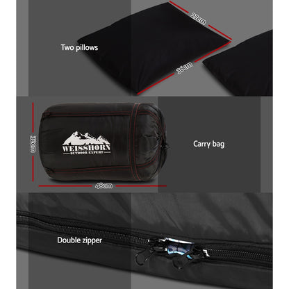 Double Sleeping Bag with Pillows