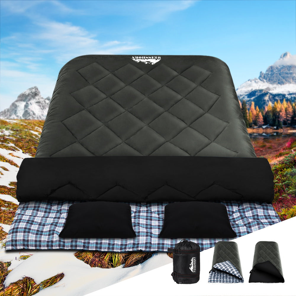 Double Sleeping Bag with Pillows