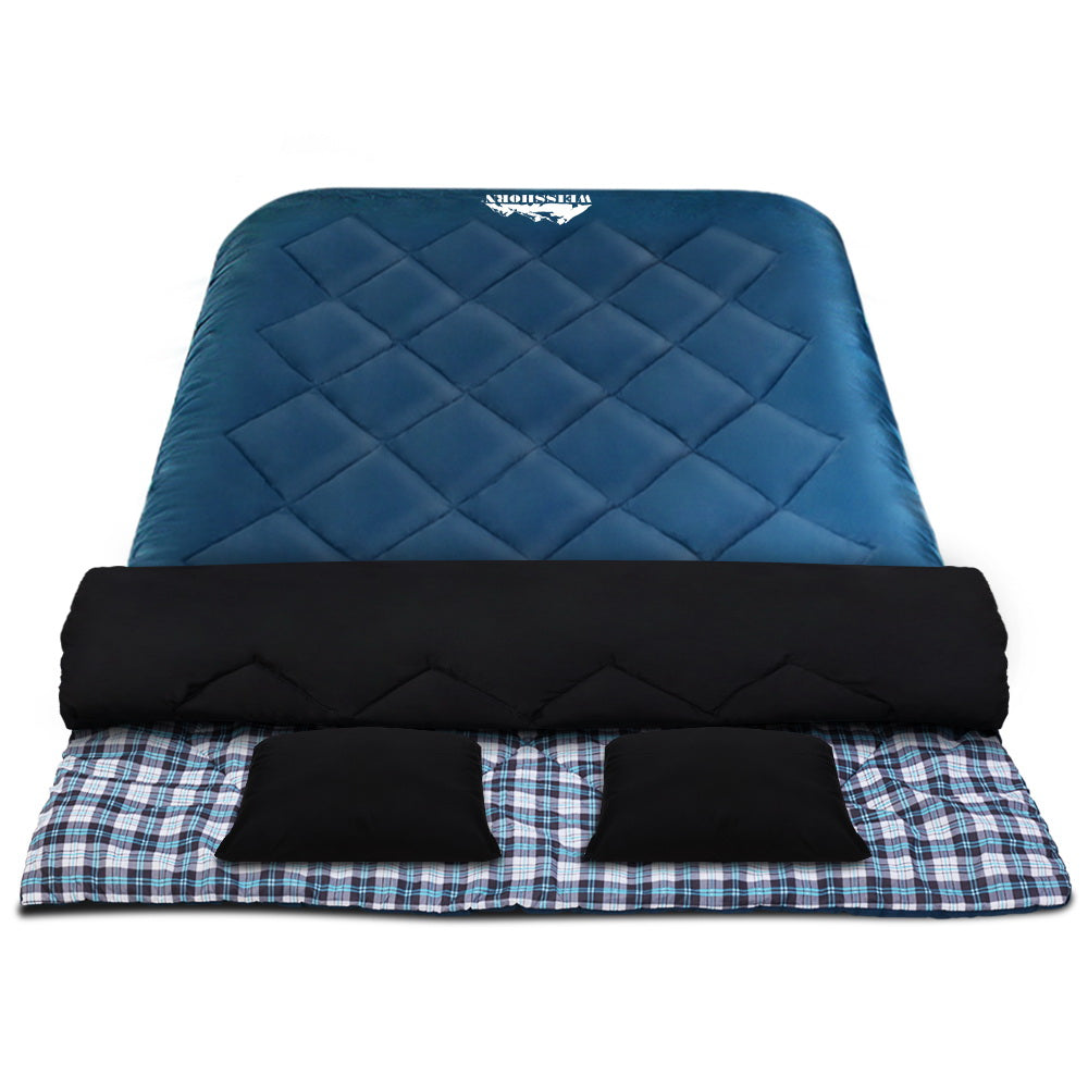 Double Sleeping Bag with Pillows