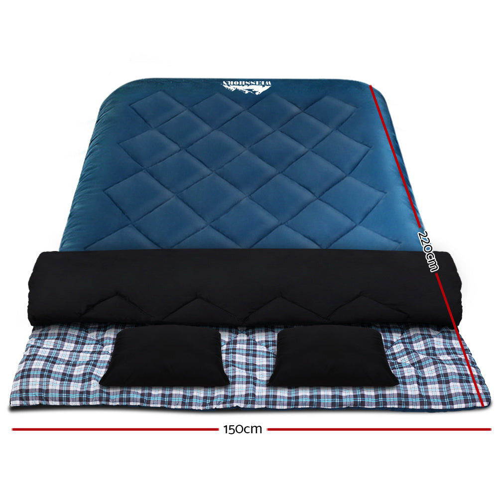 Double Sleeping Bag with Pillows