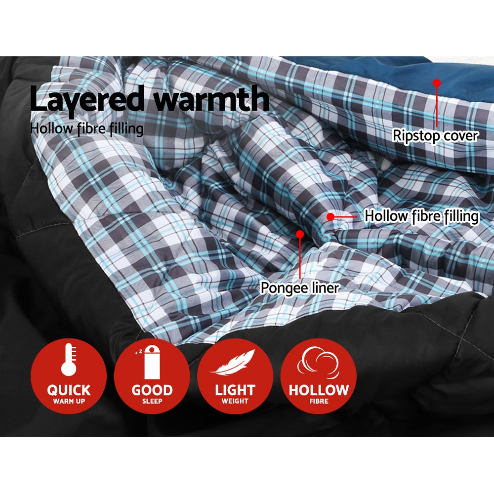 Double Sleeping Bag with Pillows