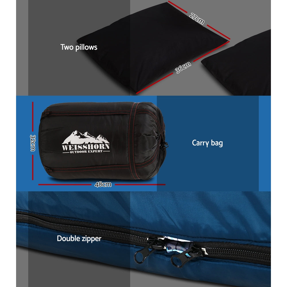 Double Sleeping Bag with Pillows
