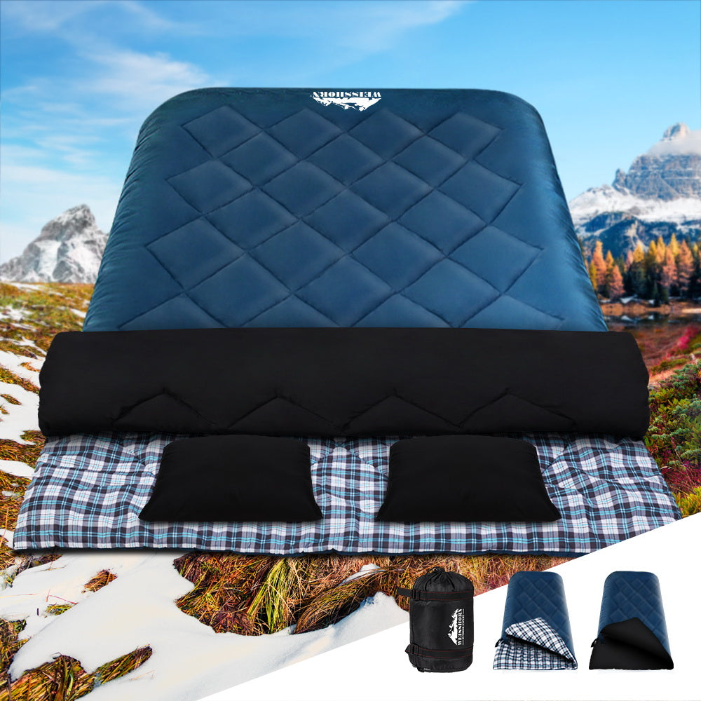 Double Sleeping Bag with Pillows