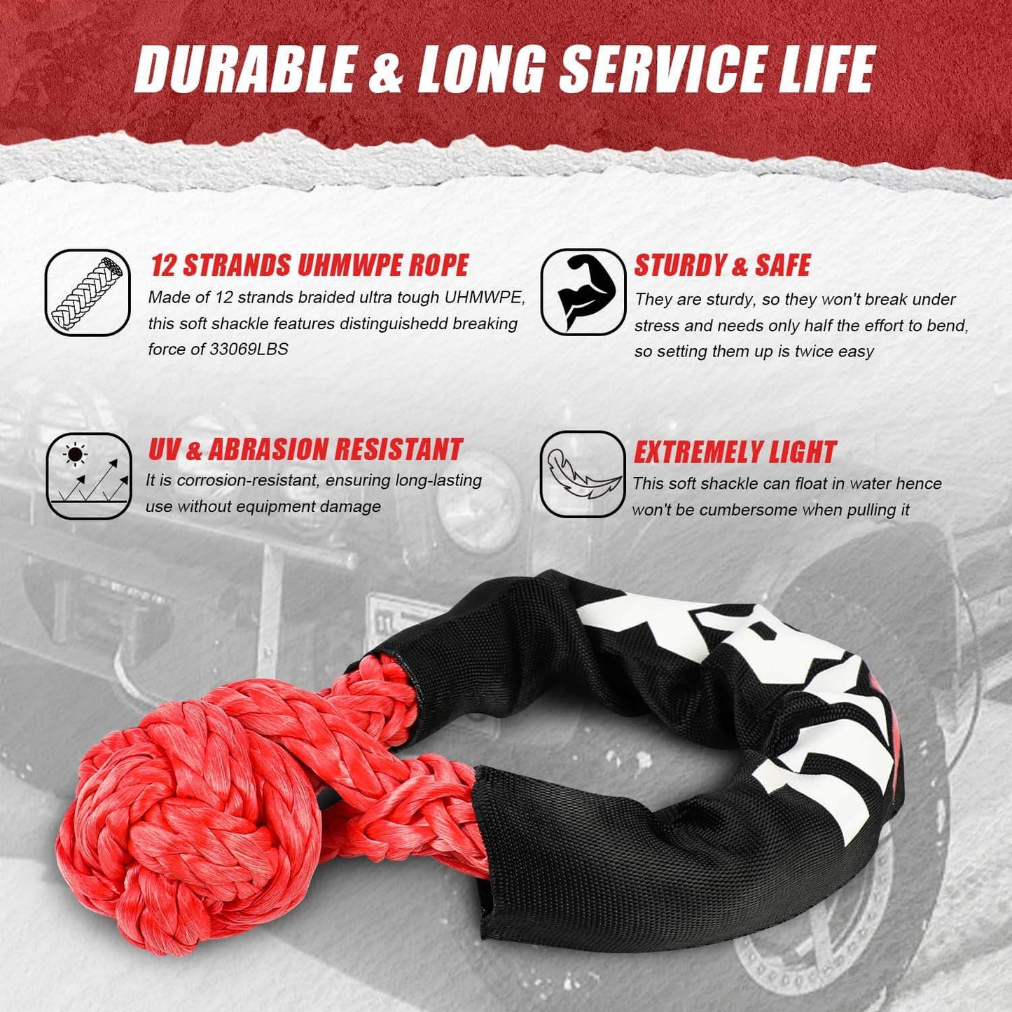 X-BULL 'Soft' 4WD Recovery Kit with Gen 2.0 Recovery Tracks - Red
