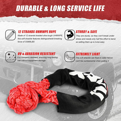 X-BULL 'Soft' 4WD Recovery Kit with Gen 2.0 Recovery Tracks - Red