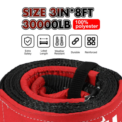 X-BULL 'Soft' 4WD Recovery Kit with Gen 2.0 Recovery Tracks - Red
