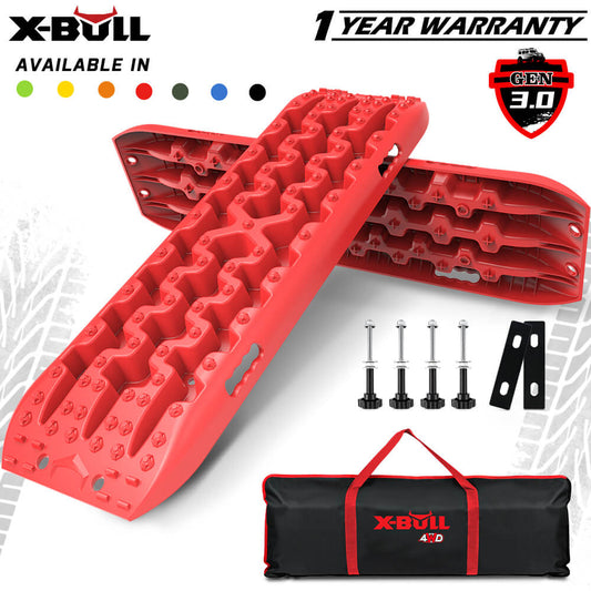X-BULL Recovery Tracks Gen 3.0 with Mounting Kit and Carry Bag - Red