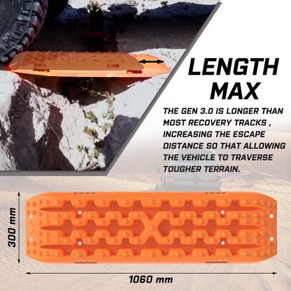 X-BULL Recovery Tracks Gen 3.0 with Mounting Kit and Carry Bag - Orange