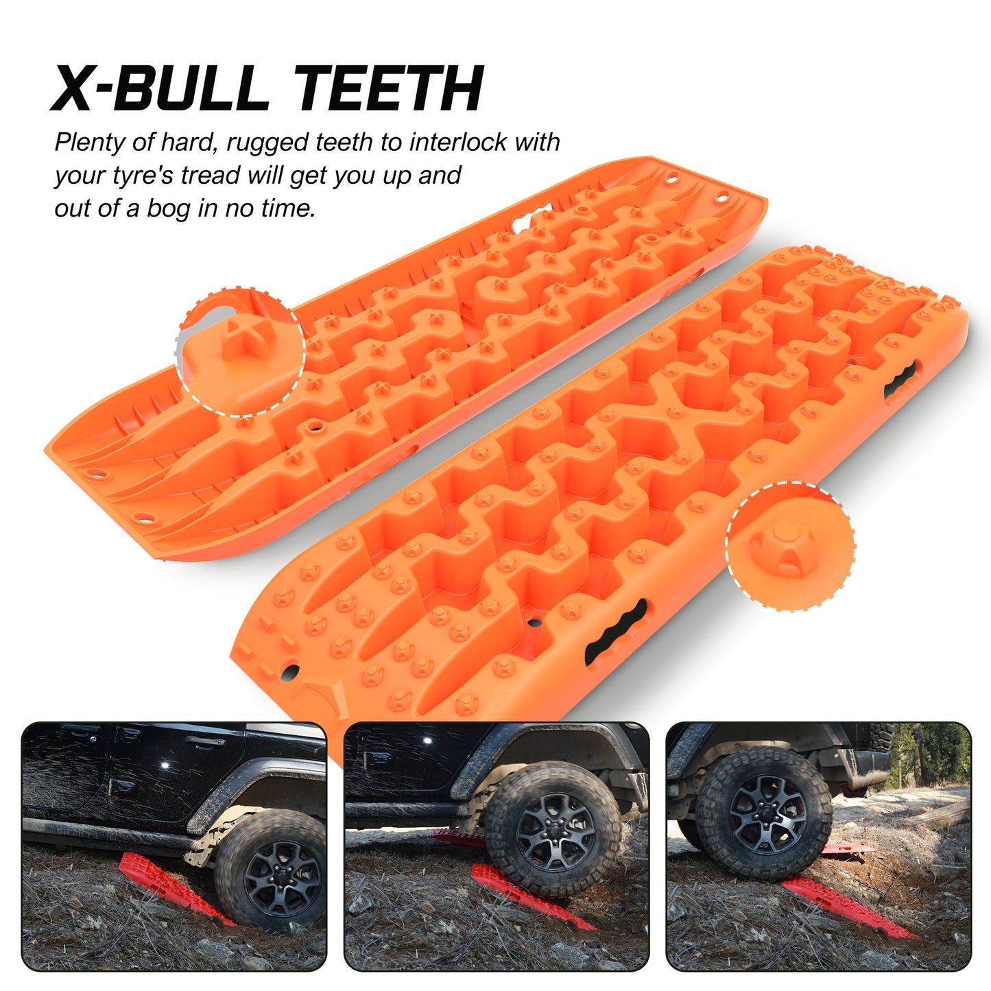X-BULL Recovery Tracks Gen 3.0 with Mounting Kit and Carry Bag - Orange