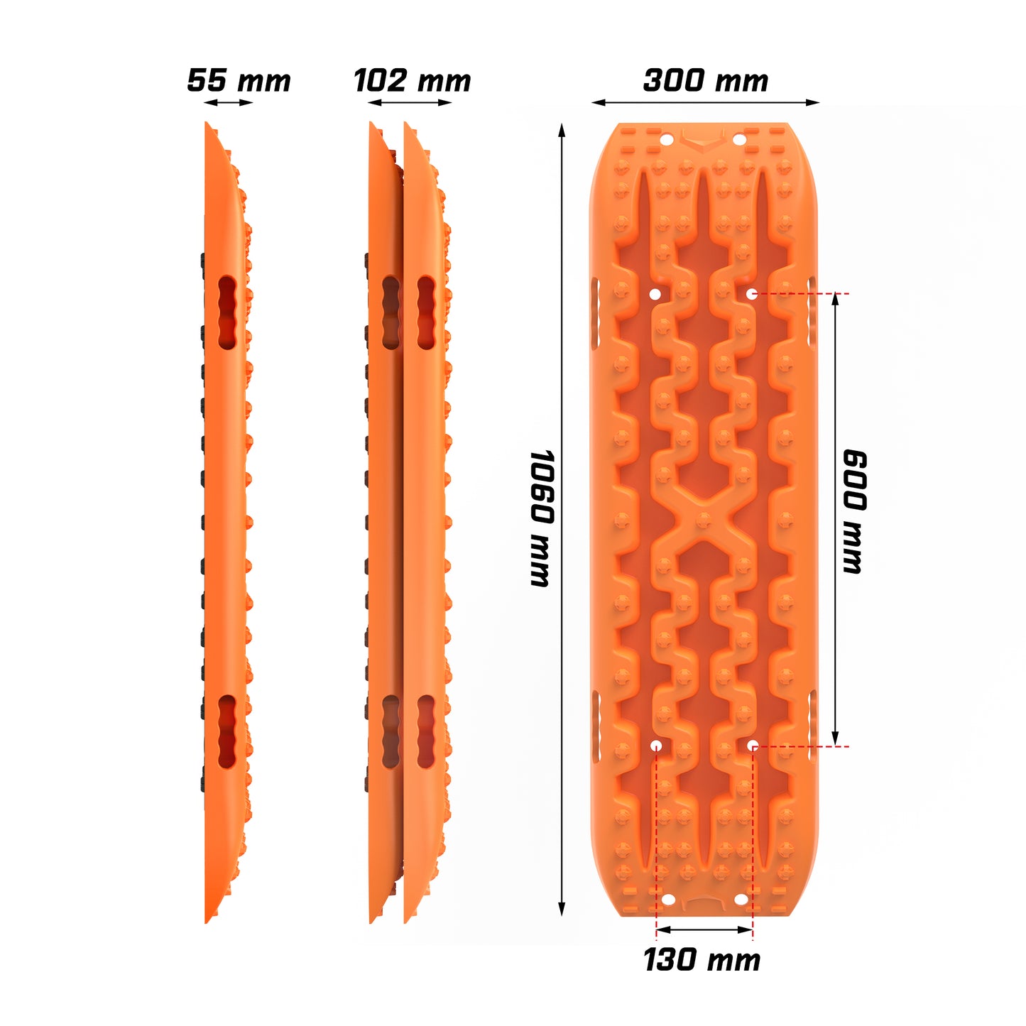 X-BULL Recovery Tracks Gen 3.0 with Mounting Kit and Carry Bag - Orange