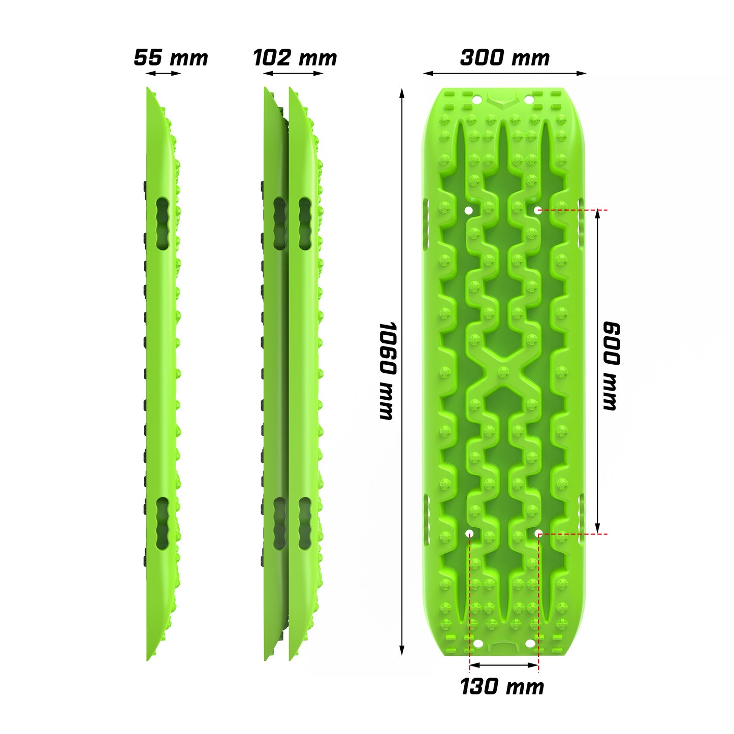 X-BULL Recovery Tracks Gen 3.0 with Mounting Kit and Carry Bag - Green