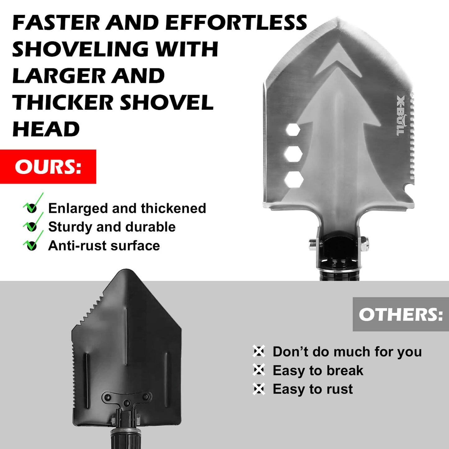 X-BULL Folding Multifunction Shovel