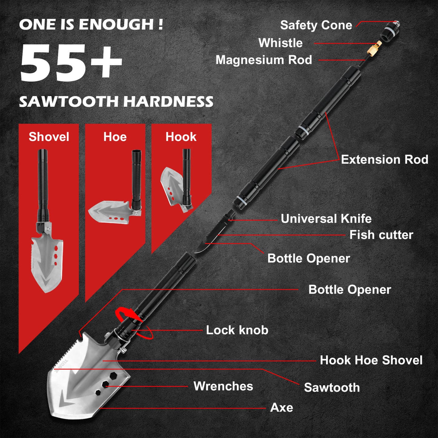 X-BULL Folding Multifunction Shovel