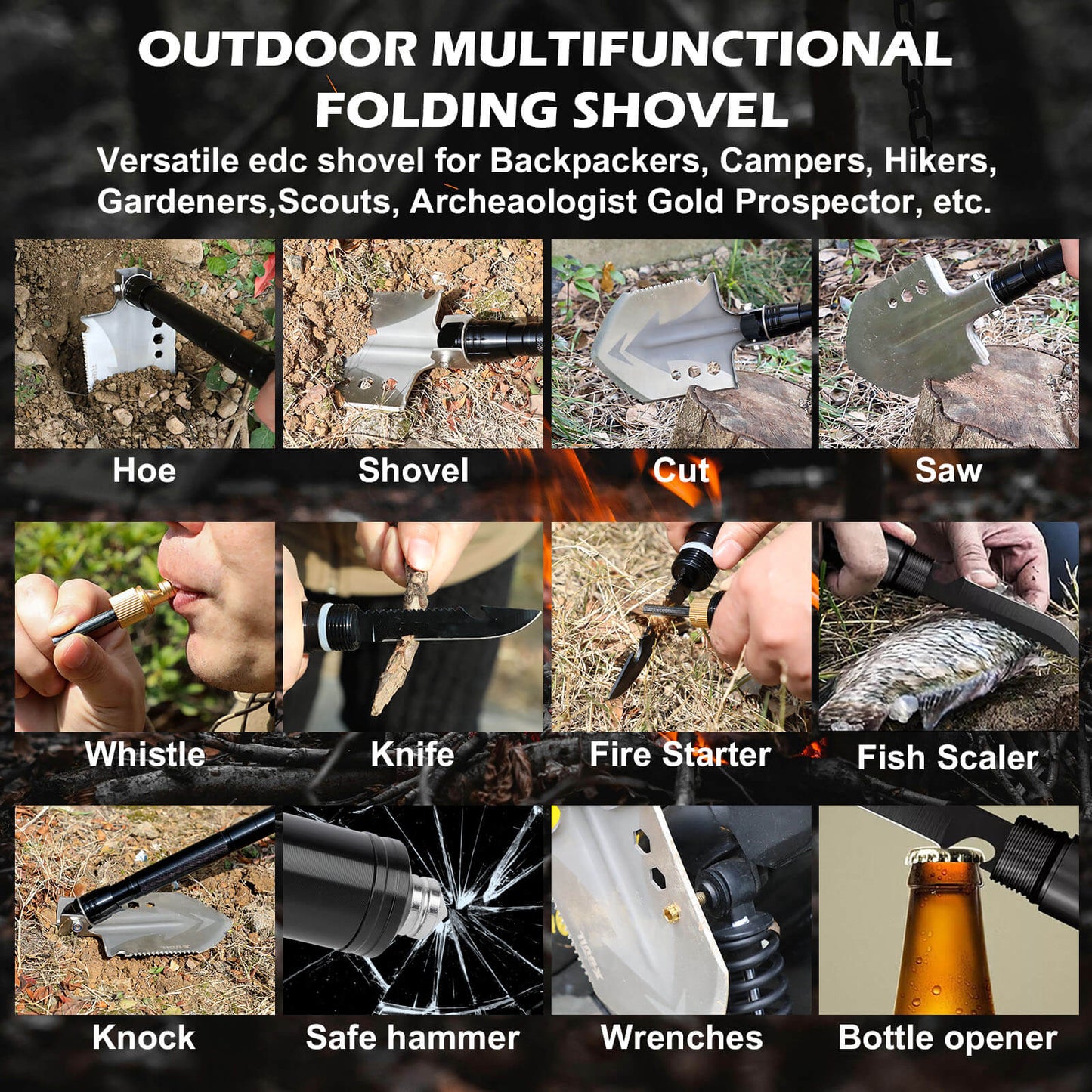 X-BULL Folding Multifunction Shovel