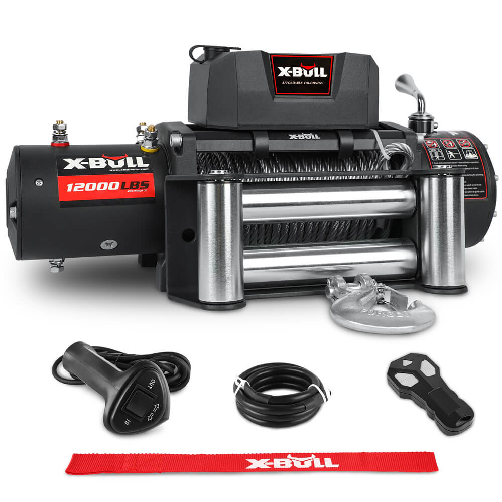 X-BULL 12000LBS Electric Winch with Steel Cable and Wireless remote