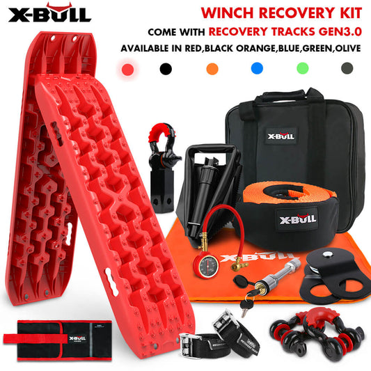 X-BULL Essentials 4WD Recovery Kit with Gen 3.0 Recovery Tracks - Red
