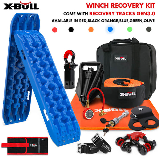X-BULL Essentials 4WD Recovery Kit with Gen 3.0 Recovery Tracks - Blue
