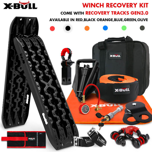 X-BULL Essentials 4WD Recovery Kit with Gen 3.0 Recovery Tracks - Black