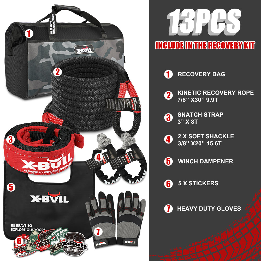 X-BULL 6 piece Recovery Kit