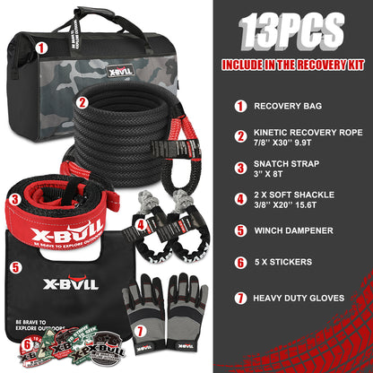 X-BULL 6 piece Recovery Kit