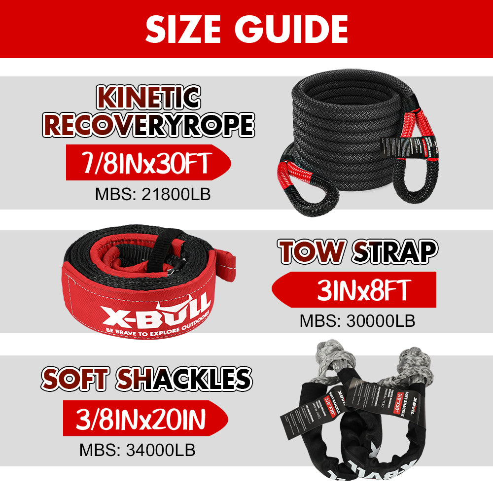 X-BULL 6 piece Recovery Kit