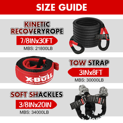 X-BULL 6 piece Recovery Kit