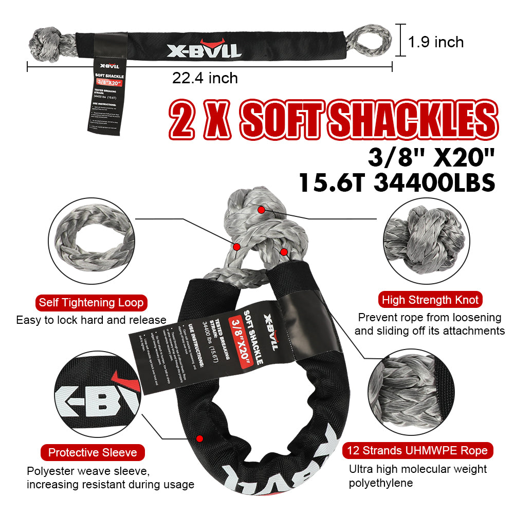 X-BULL 6 piece Recovery Kit