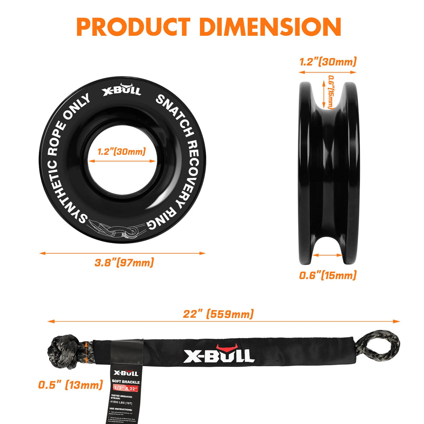 X-BULL Basic 4WD Recovery Kit with Multifunction Shovel