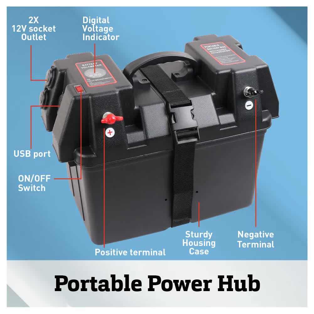 12V 100AH Deep Cycle Battery Box