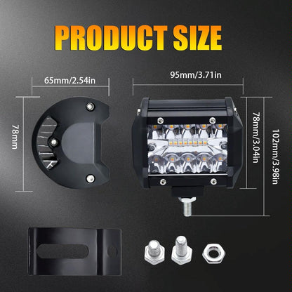 4 Inch Multifunction LED Light Bar - Amber/White Flash