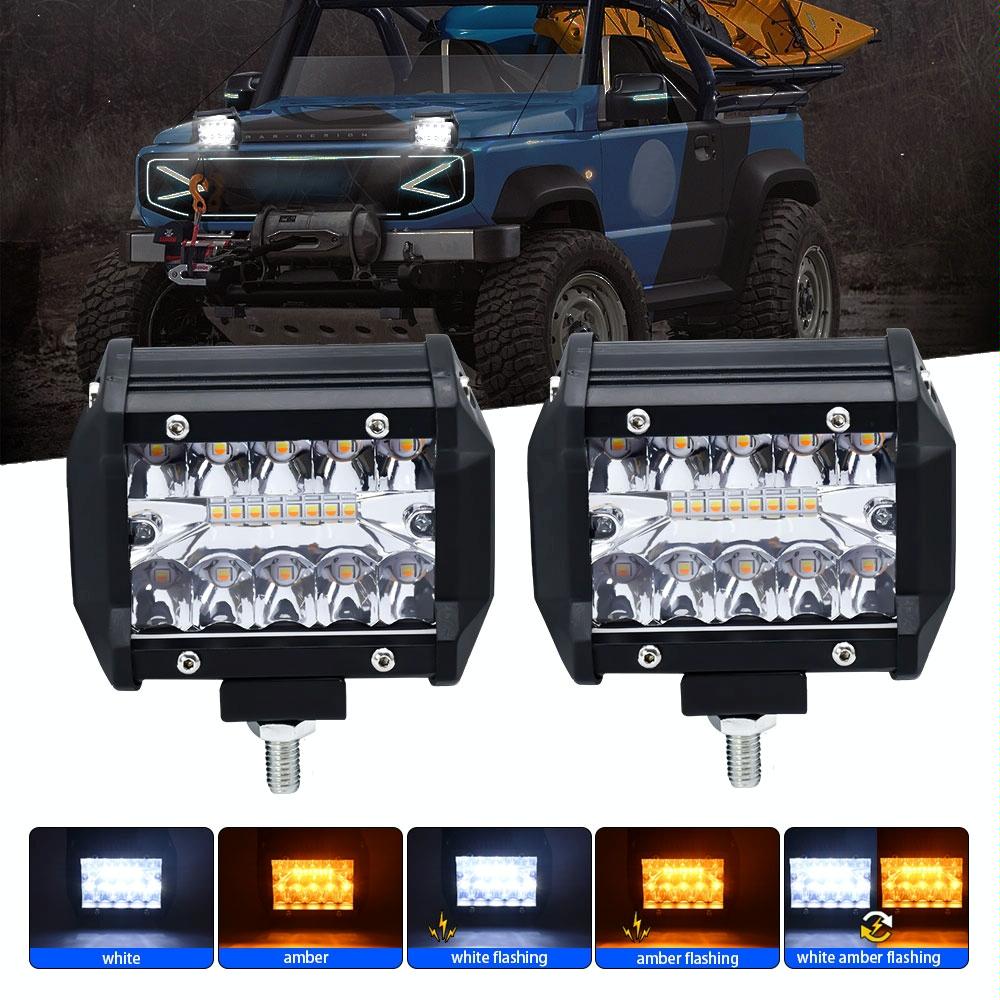 4 Inch Multifunction LED Light Bar - Amber/White Flash