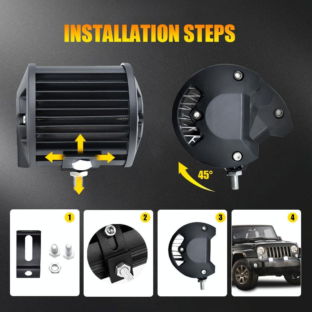 4 Inch Multifunction LED Light Bar - Amber/White Flash