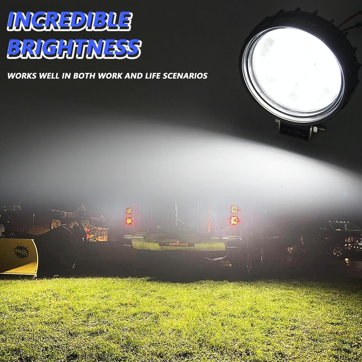 Pair LED Work Light with Wiring Kit - Square